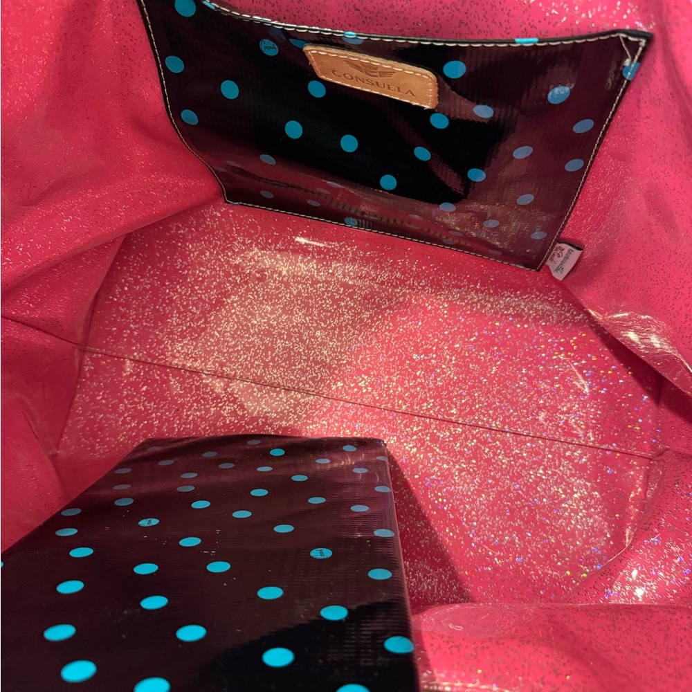 Consuela Multicolor Patchwork Tote with Striped H… - image 3